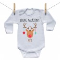 Baba body (Hosszú ujjú) Boldog Karácsonyt (a baba nevével)