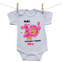 Rővid ujjú body Már 10 hónapos vagyok macival és a baba nevével - lány