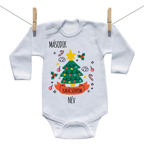 Hosszú ujjú body Második Karácsonyom karácsonyfa