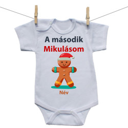 Rővid ujjú body Második Mikulásom mézeskaláccsal