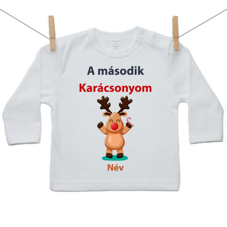Hosszú ujjú póló Második karácsonyom a rénszarvassal Hosszú ujjú póló Második karácsonyom a rénszarvassal