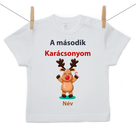 Rővid ujjú póló Második karácsonyom a rénszarvassal Rővid ujjú póló Második karácsonyom a rénszarvassal