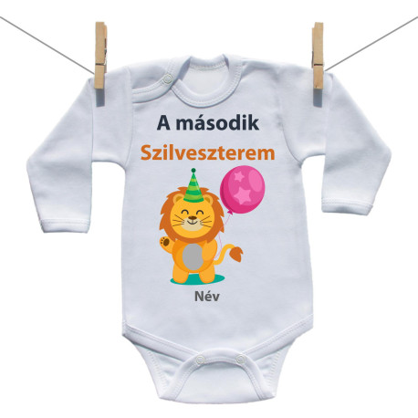 Hosszú ujjú body Második Szilveszterem kisoroszlánnal Hosszú ujjú body Második Szilveszterem kisoroszlánnal