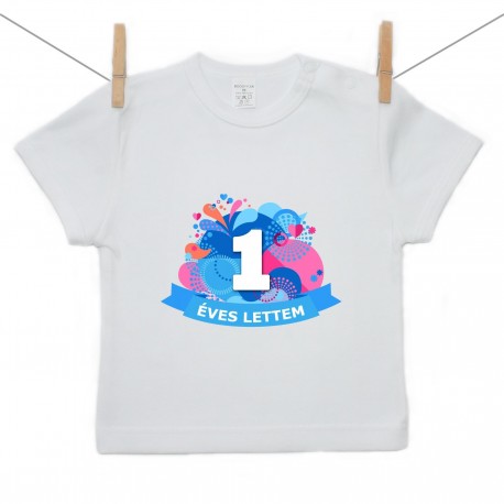 Gyerek póló (Rővid ujjú) 1 éves lettem - kék