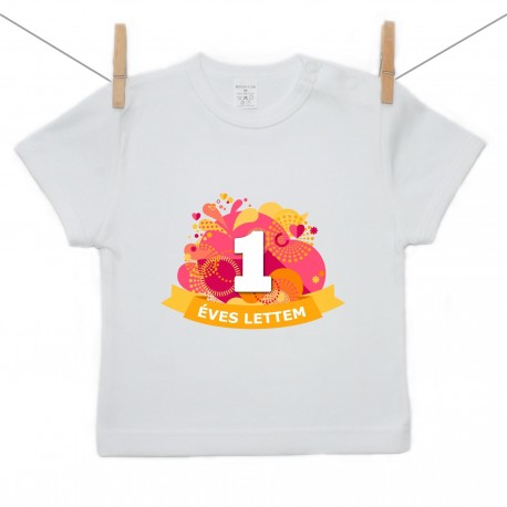 Gyerek póló (Rővid ujjú) 1 éves lettem - sárga