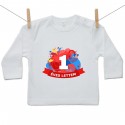Gyerek póló (Hosszú ujjú) 1 éves lettem - piros