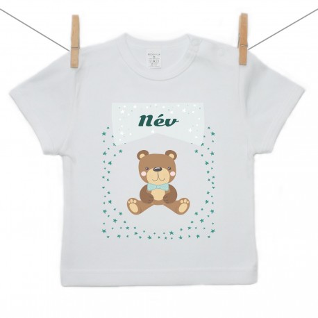 Gyerek póló (Rővid ujjú) Maci - Fiú (a baba nevével)