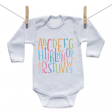 Hosszú ujjú body Ábécé