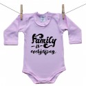 Hosszú ujjú body (rózsaszín) Family is everything