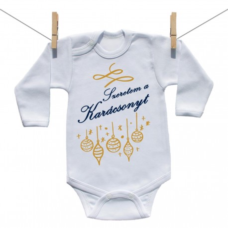Hosszú ujjú body Szeretem a Karácsonyt
