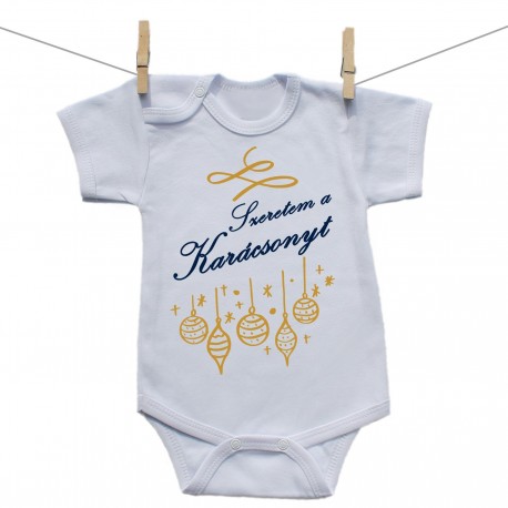 Rövid ujjú body Szeretem a Karácsonyt