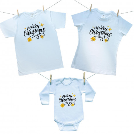 Családi szett (hosszú ujjú body) Merry Christmas