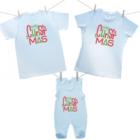 Családi szett (rugdalózó) Merry Christmas