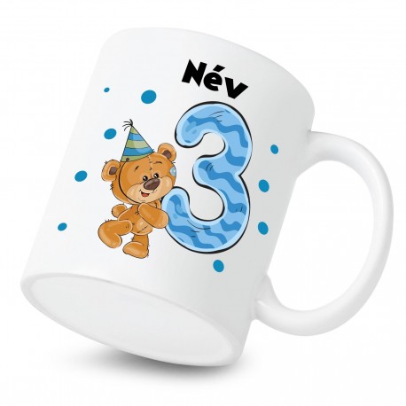 Bögrék 3 éves vagyok - fiú (a baba nevével)