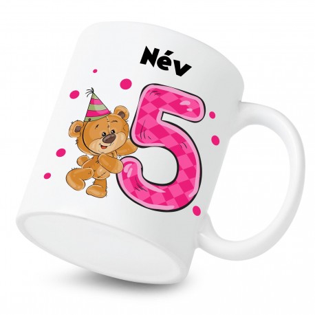 Bögrék 5 éves vagyok - lány (a baba nevével)