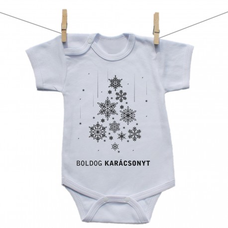 Rövid ujjú body Boldog Karácsonyt 