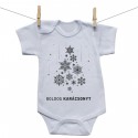 Rövid ujjú body Boldog Karácsonyt 