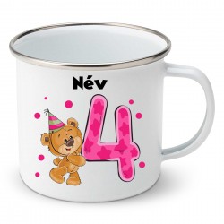 Zománc bögre 4 éves vagyok - lány (a baba nevével)