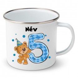 Zománc bögre 5 éves vagyok - fiú (a baba nevével)