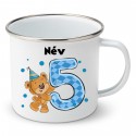 Zománc bögre 5 éves vagyok - fiú (a baba nevével)